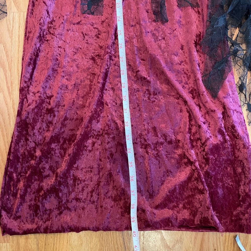 Gothic Rose Maiden One Piece Dress Stand Up Collar Cranberry/Black Girls Med 7-8 - Picture 8 of 12